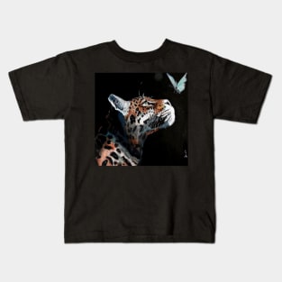 A Jaguar and a Butterfly Kids T-Shirt